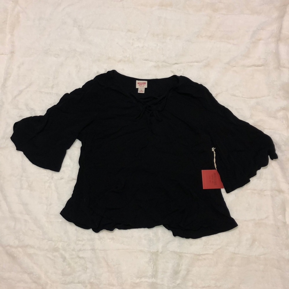 Black lace up shirt